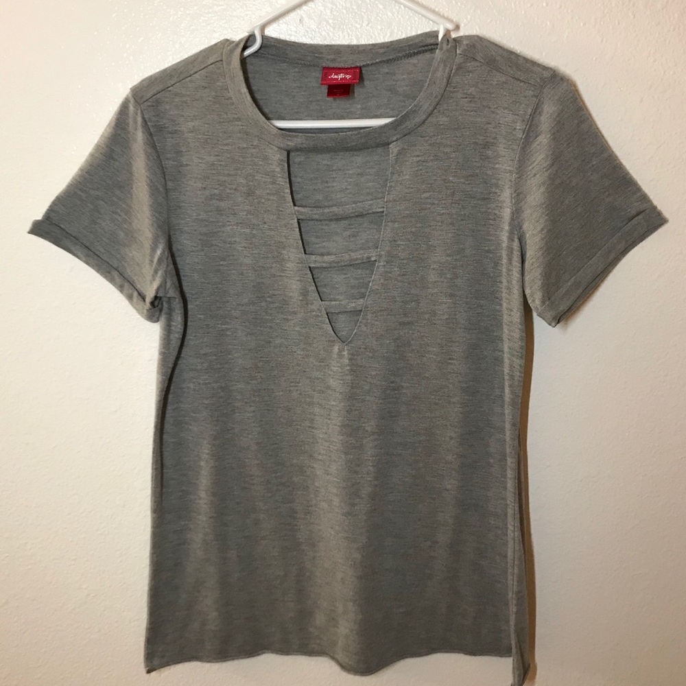 Grey Daytrip Tee with Cutouts